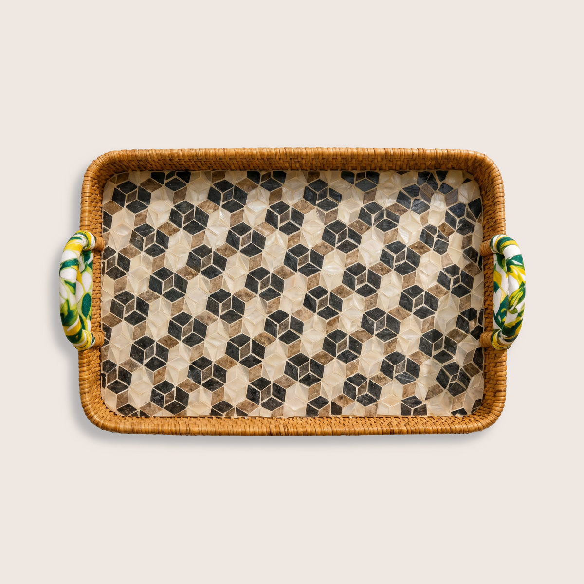 Mosaic Rattan Tray
