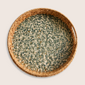Green Leaf Inlay Round Tray