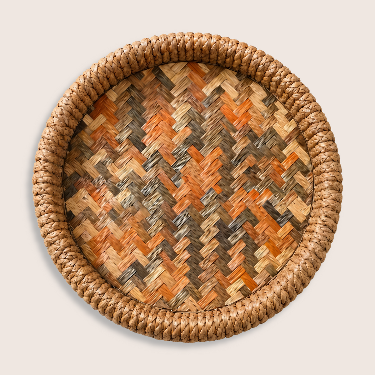 Herringbone Deep Round Tray