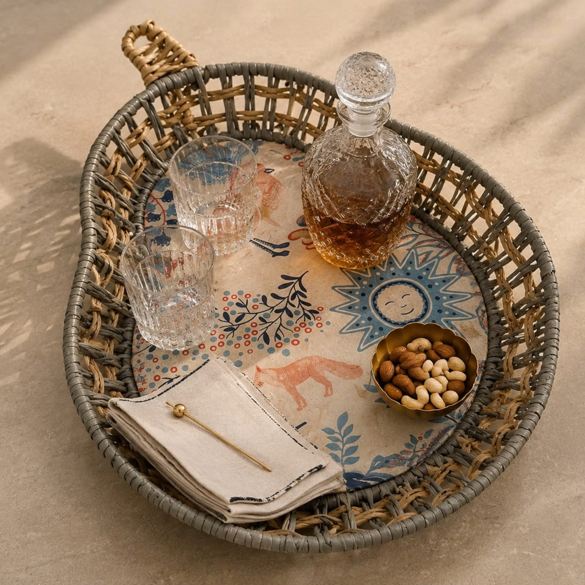 Handwoven Pear Tray - Small