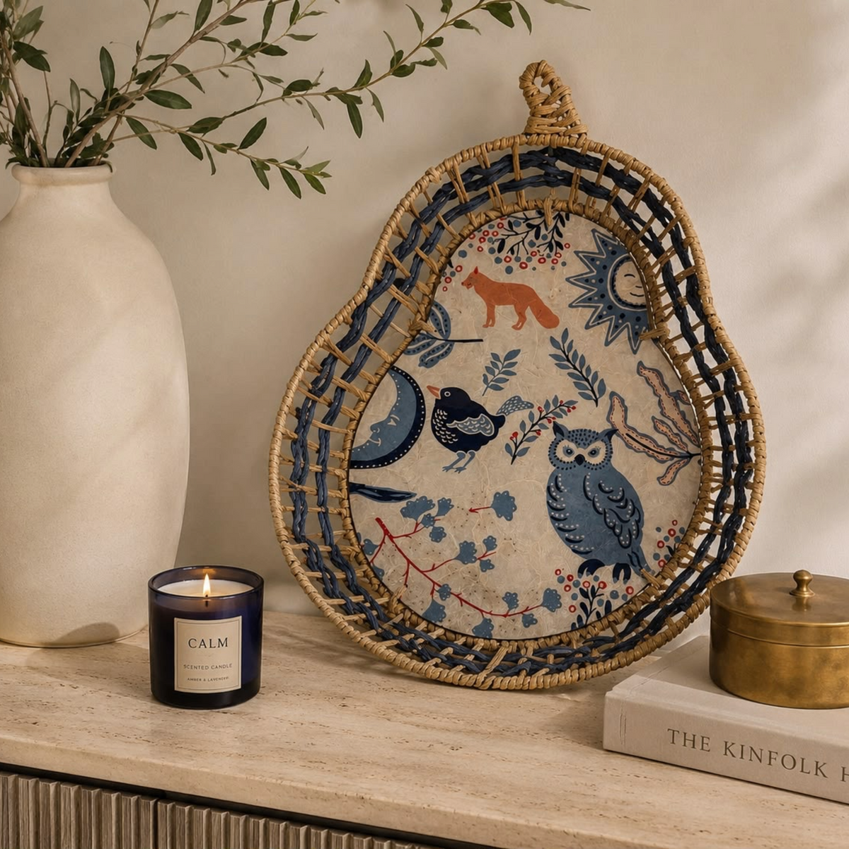 Handwoven Pear Tray - Medium