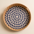 Azure Bloom Inlay Round Tray