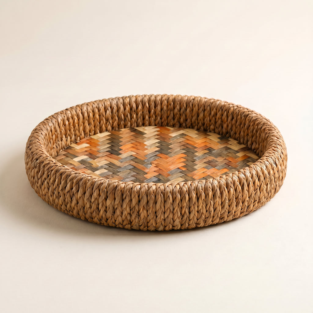 Herringbone Deep Round Tray