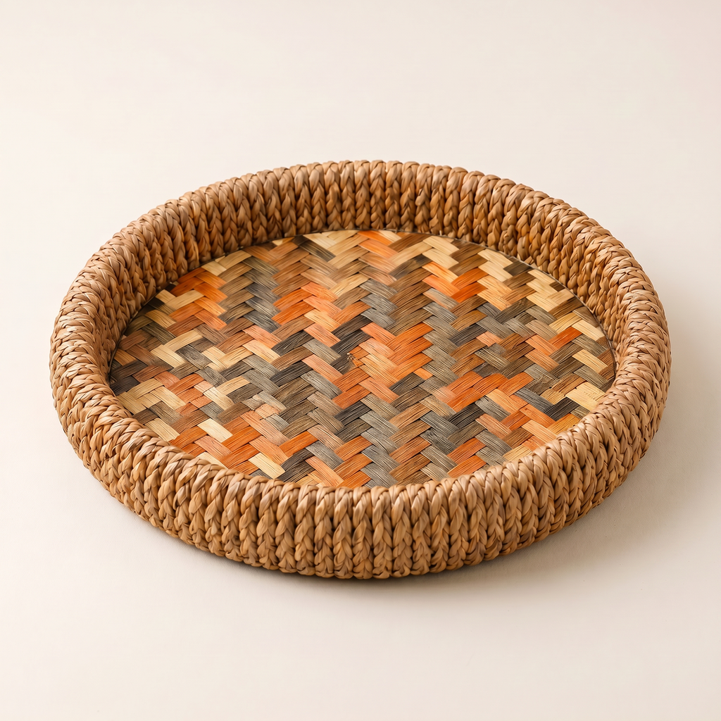 Herringbone Deep Round Tray