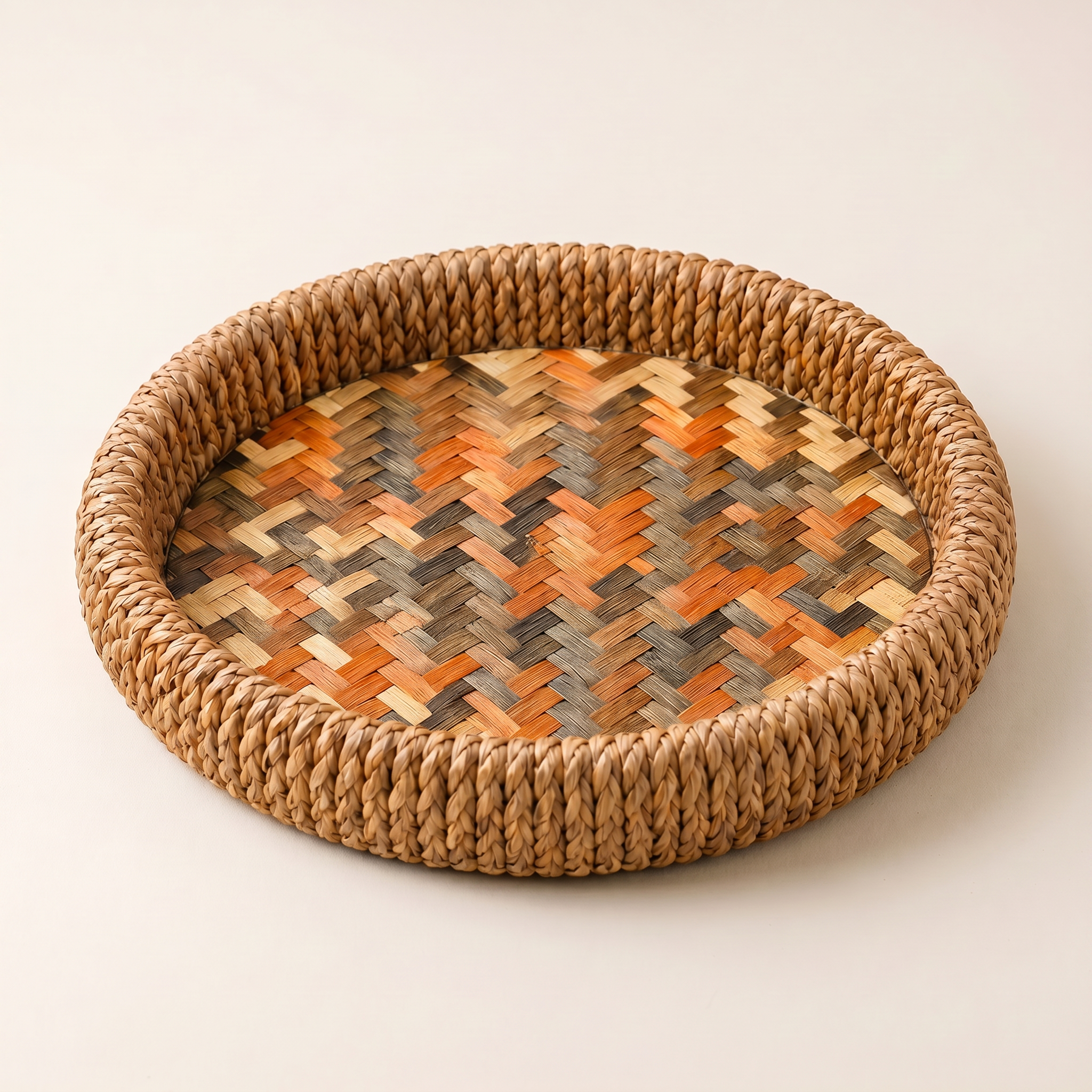 Herringbone Deep Round Tray
