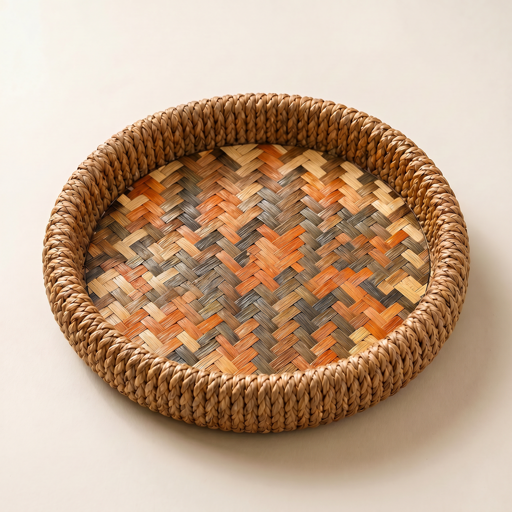 Herringbone Deep Round Tray