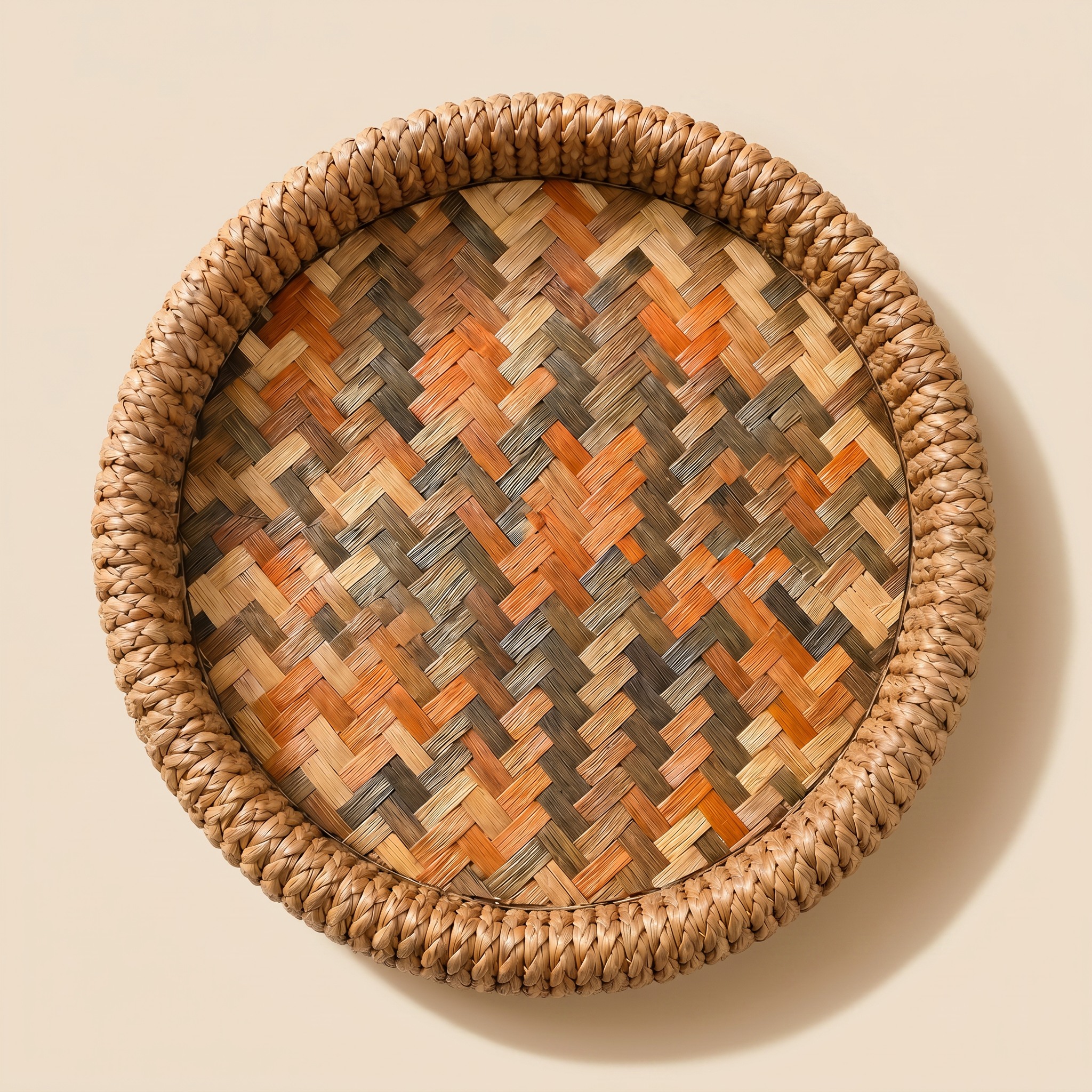 Herringbone Deep Round Tray