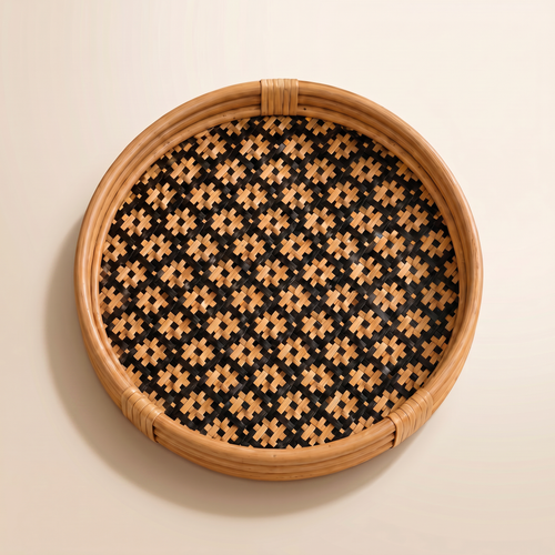 Bamboo & Water Hyacinth Round Tray