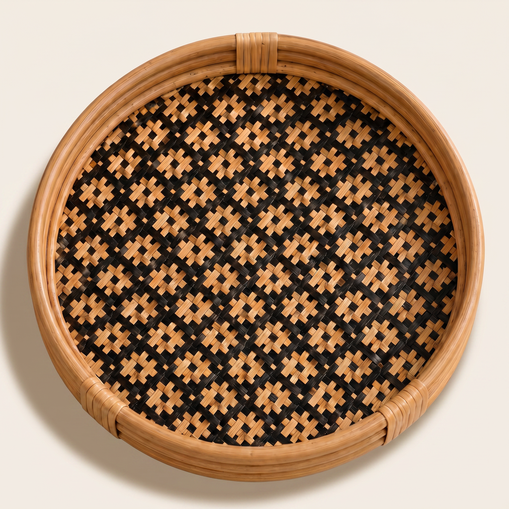 Bamboo & Water Hyacinth Round Tray