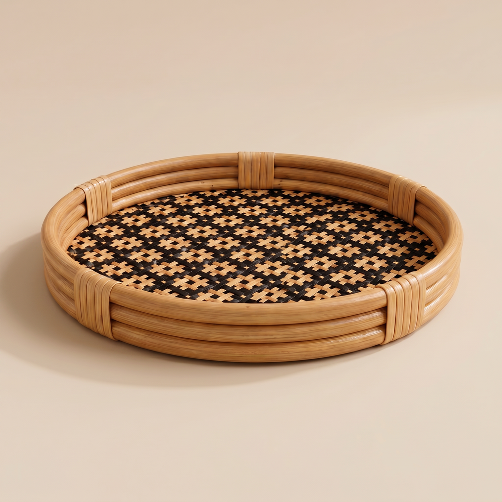 Bamboo & Water Hyacinth Round Tray