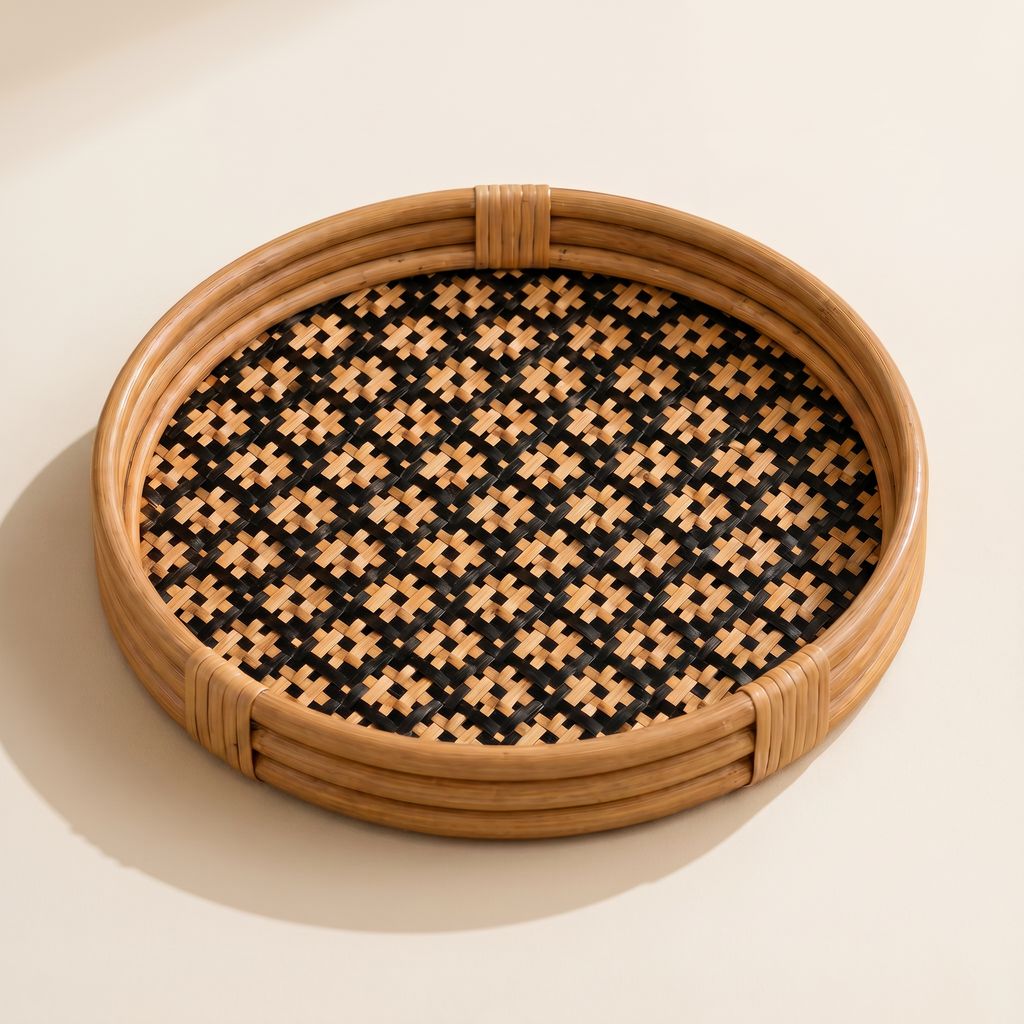 Bamboo & Water Hyacinth Round Tray