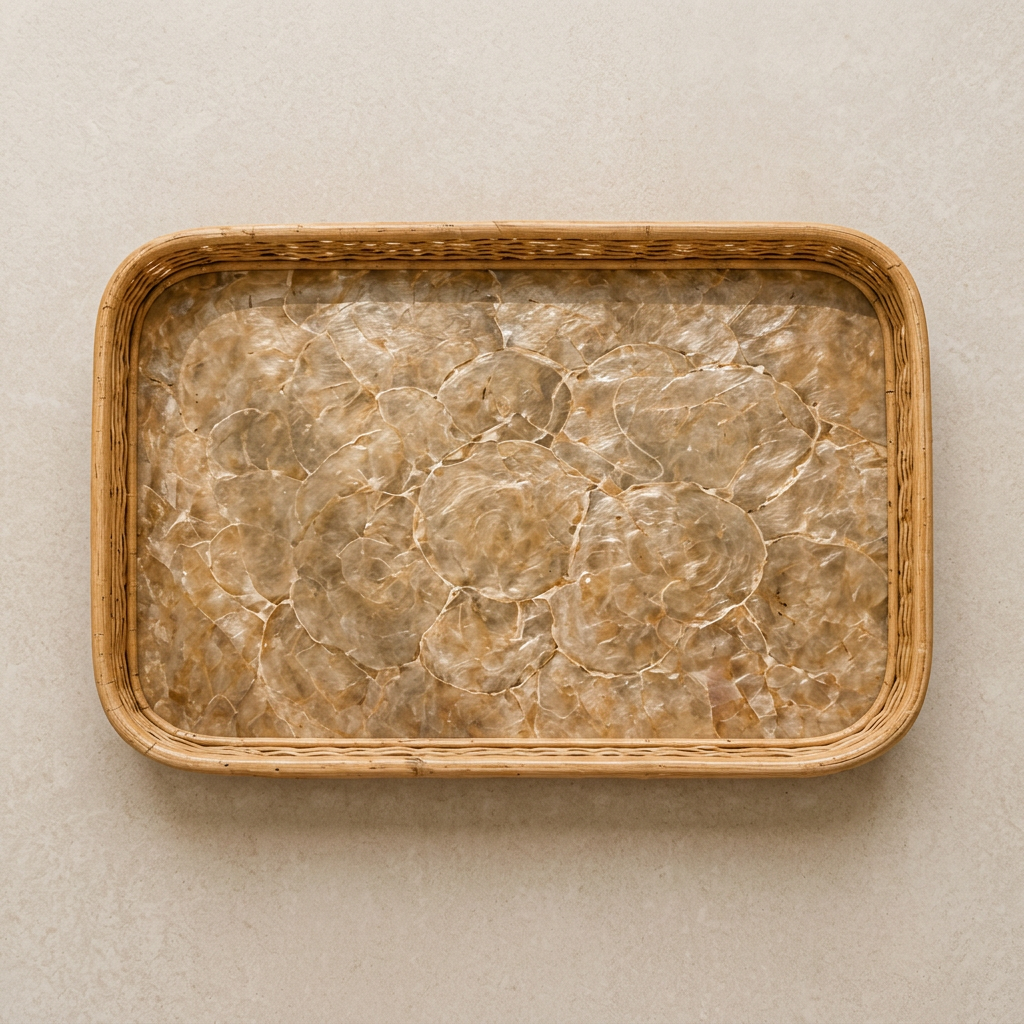 White Mother of Pearl Rectangular Tray