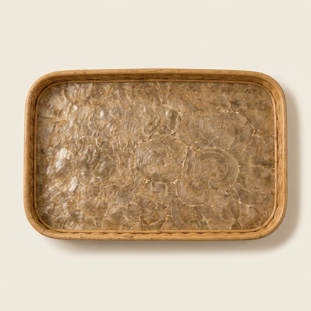 White Mother of Pearl Rectangular Tray