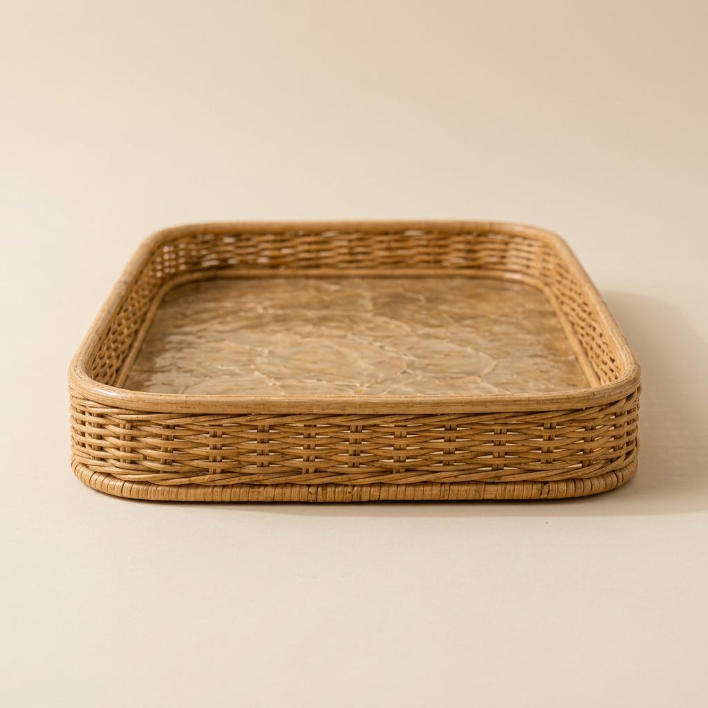 White Mother of Pearl Rectangular Tray