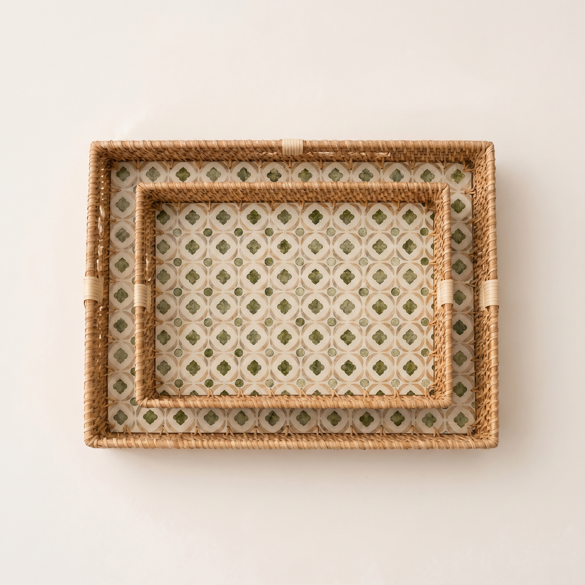 Yellow & Green Mother of Pearl Rectangular Tray