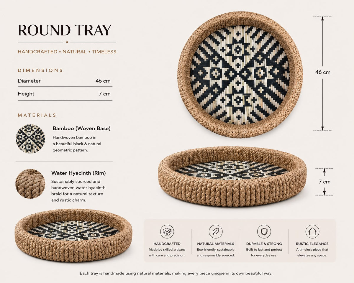 Bamboo & Water Hyacinth Tray